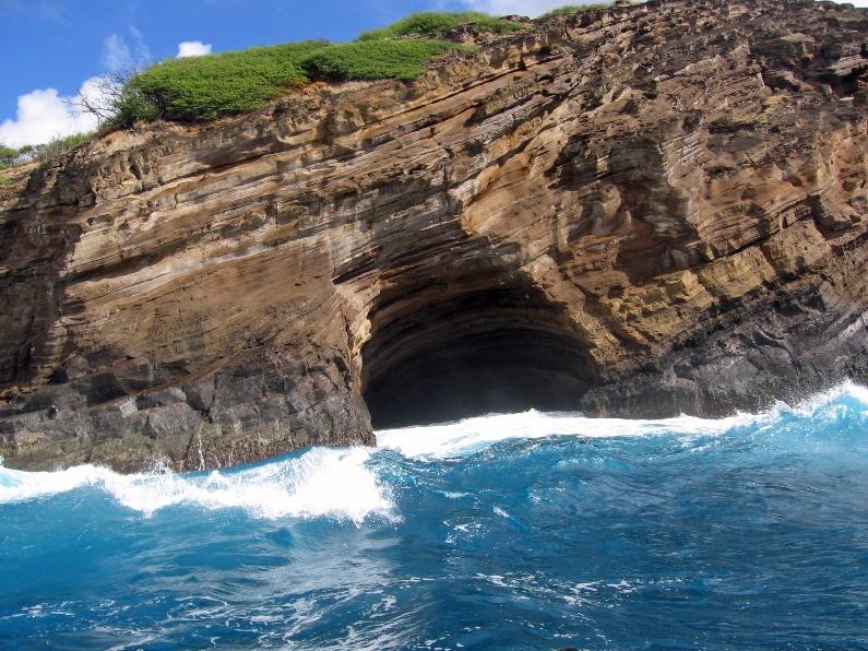 Hanauma Bay Sea Cave or "Big Sea Cave" - outside the cave