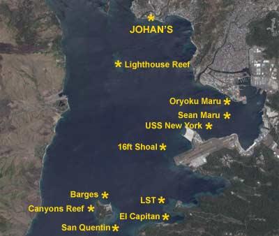 USS New York - Dive Sites