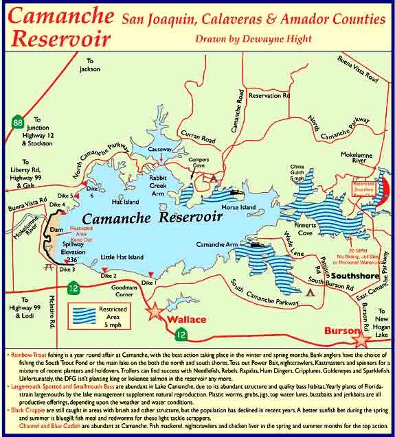 Lake Camanche - Map