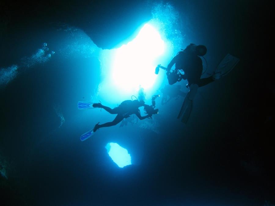 Blue Holes - Blue Corner - Holes seen from underwater