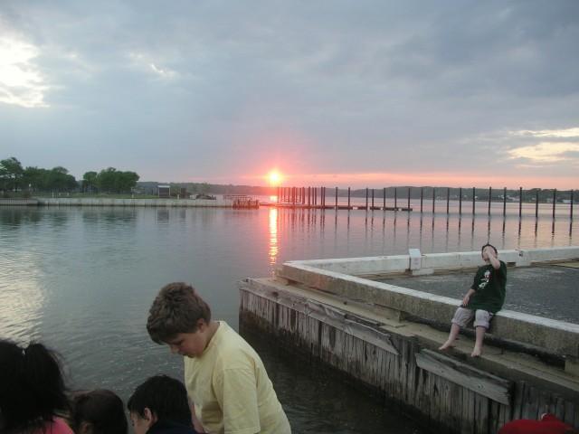 L Street Beach, Shark River - Sunset over basin