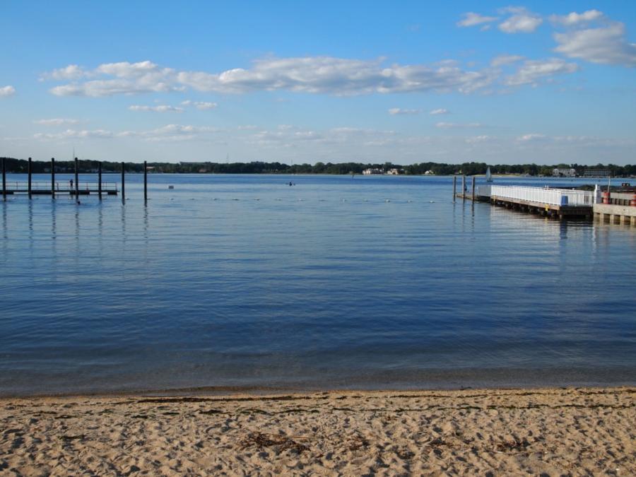 L Street Beach, Shark River - looking north from beach