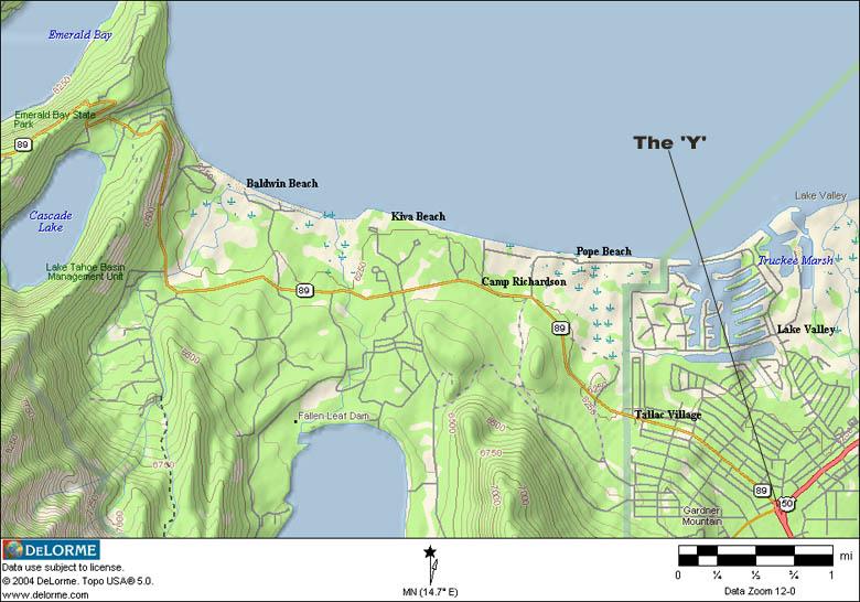 Baldwin Beach - Lake Tahoe - Map