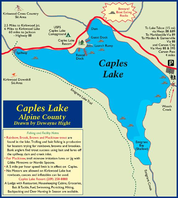 Caples Lake, El Dorado County - Map of Caples Lake, CA