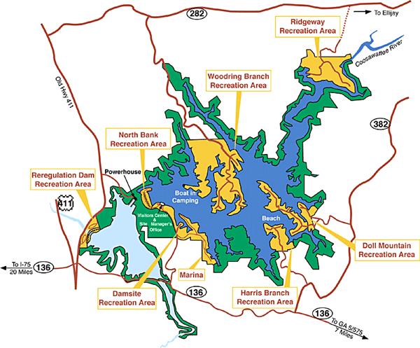 Carters Lake - Aerial Map of Carters Lake