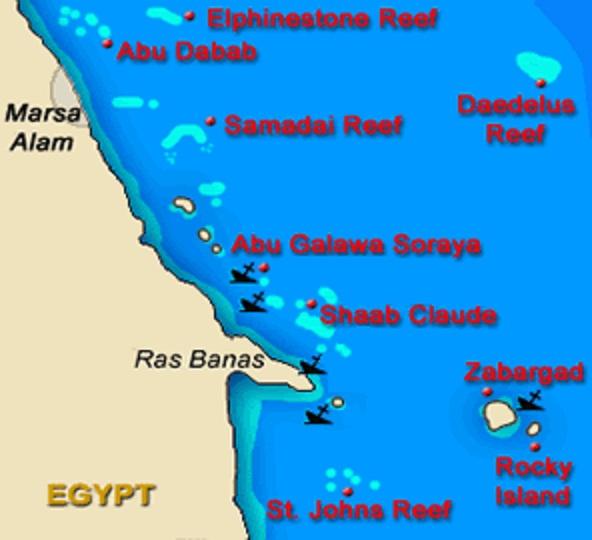 Daedalus Reef - Abu Kizan - location