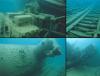 The Tugs - Collage of underwater photos of Alice G - The Tugs