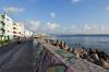 View from road, overlooking sea wall