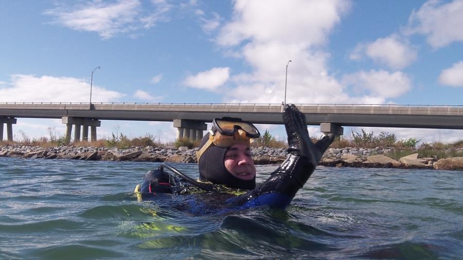 Old Ponquogue Bridge, North side - Jeff