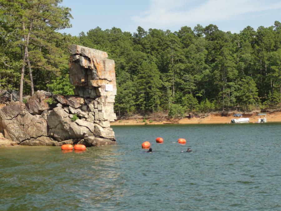 Lake Greeson - Divers at Chimney Rock