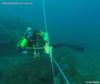 Gemma Routledge at the start of the Reef Check transect line, Shag Rock Moreton Bay QLD Australia