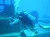 Diver exploring the boat