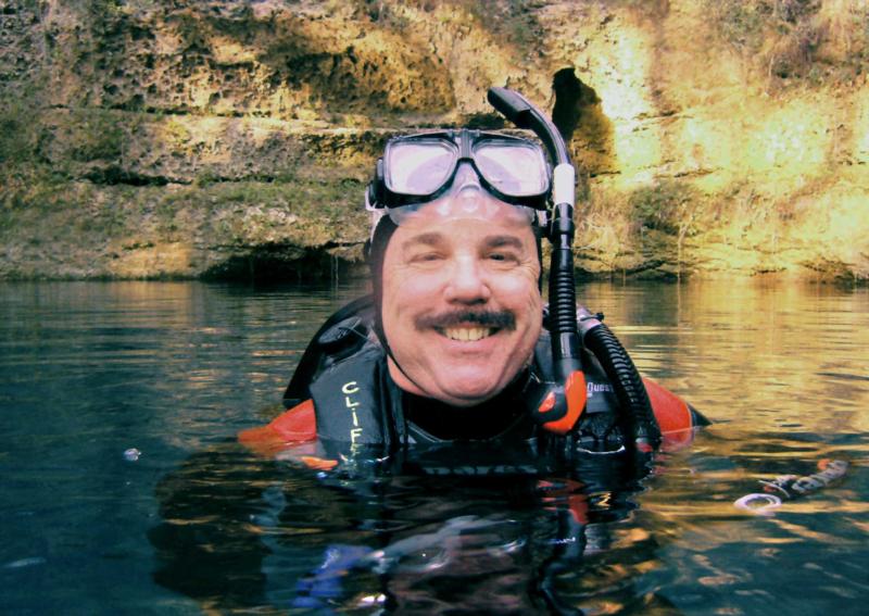 Me at Blue Grotto getting advanced certification