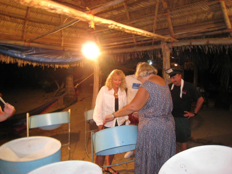 Learning the drums in Roatan