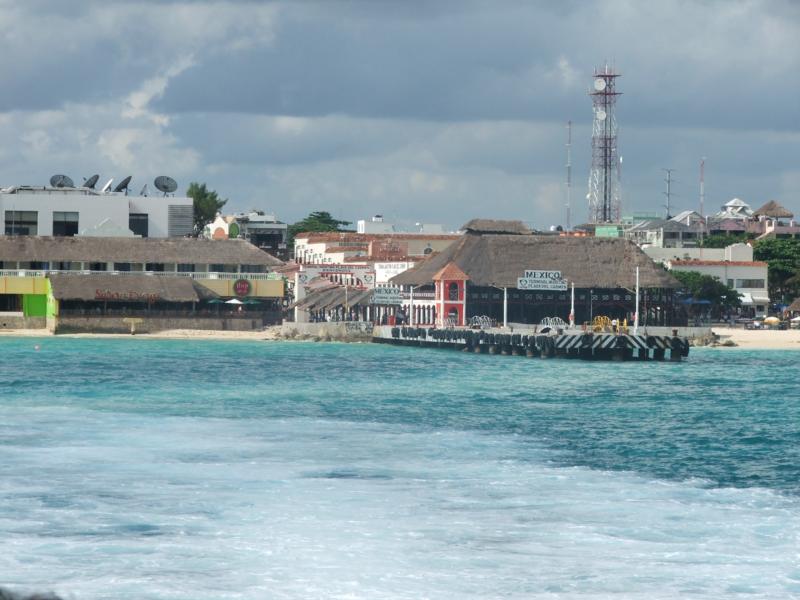 Senior Frogs at Playa del Carmen ferry pier