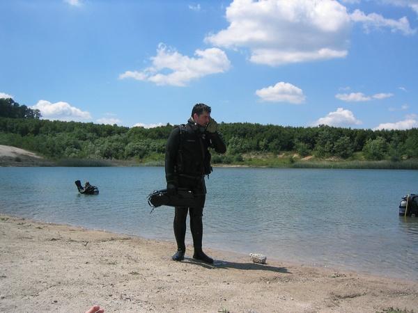 Hungary, Oroszlany, mining lake