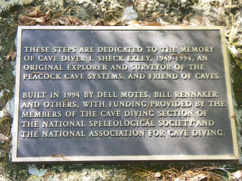 Plaque at Peacock Springs