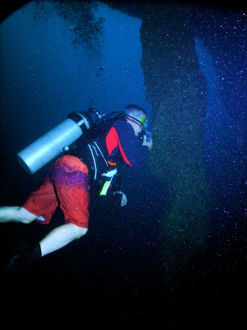 Squirt in the Blue Hole at 130 ft, Belize