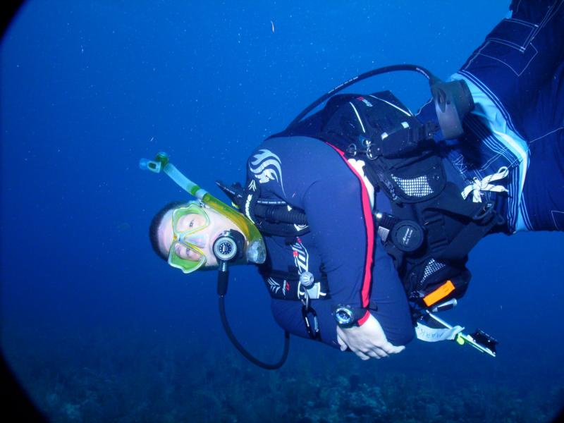 Squirt loving his new equipment in Belize