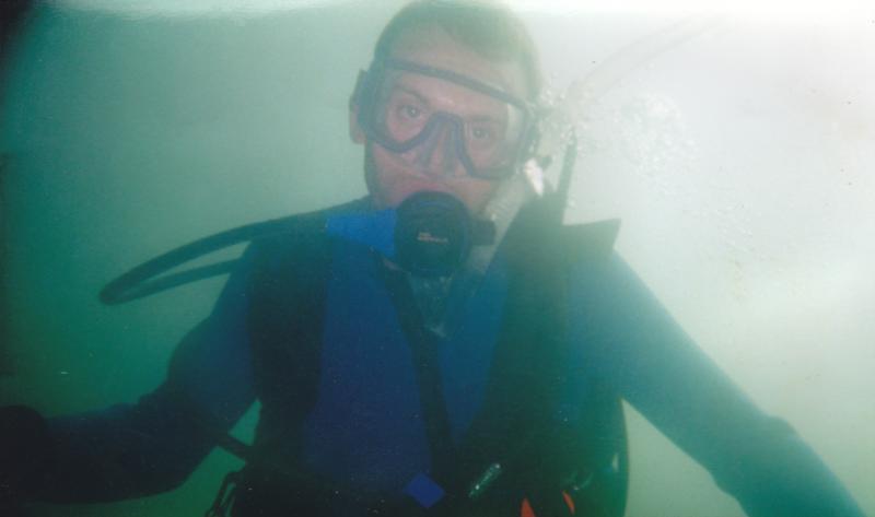 me in the really early diving days