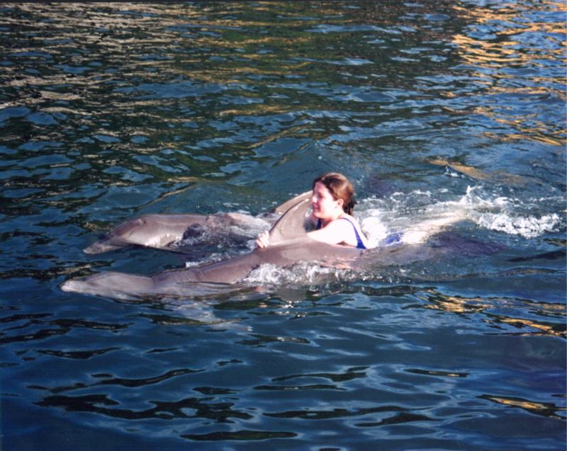 My daughter @ AKR, Roatan 1999