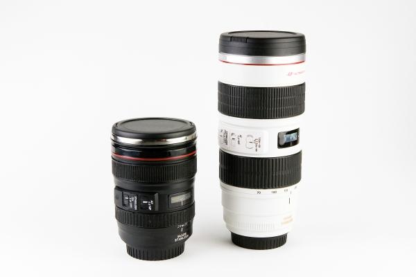 Camera lens mugs