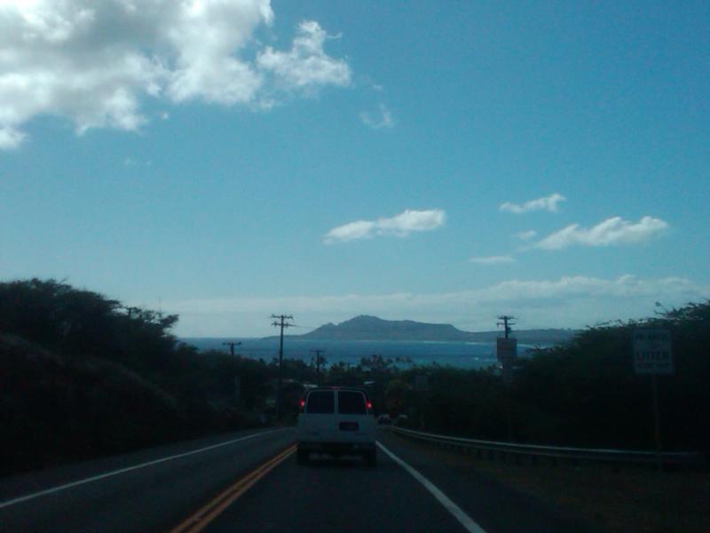 Diamond head in the back ground