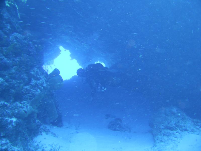 Cave swim-thru at Santa Rosa Wall, Cozumel