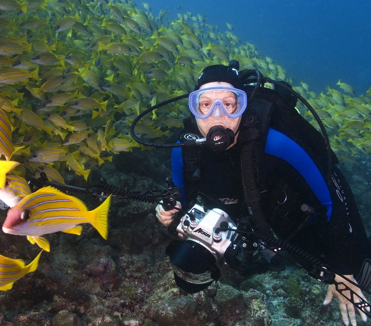 Laura diving