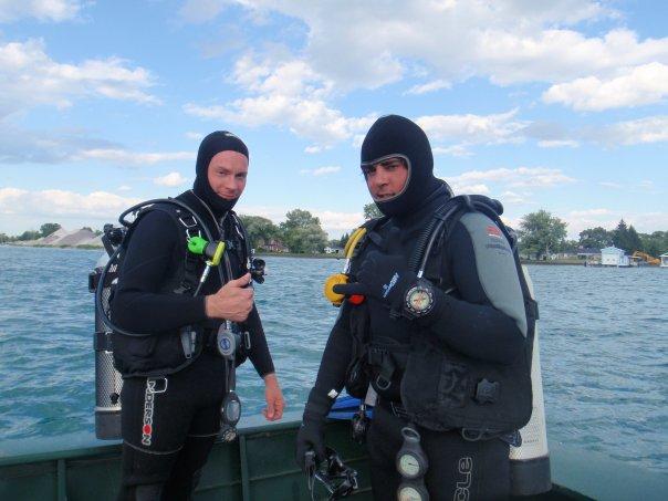 A buddy and myself diving St. Clair River