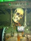 Skull in the cockpit of airplane in Gilboa quarry