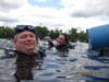 John and I in water at the Guinness dive at Gilboa