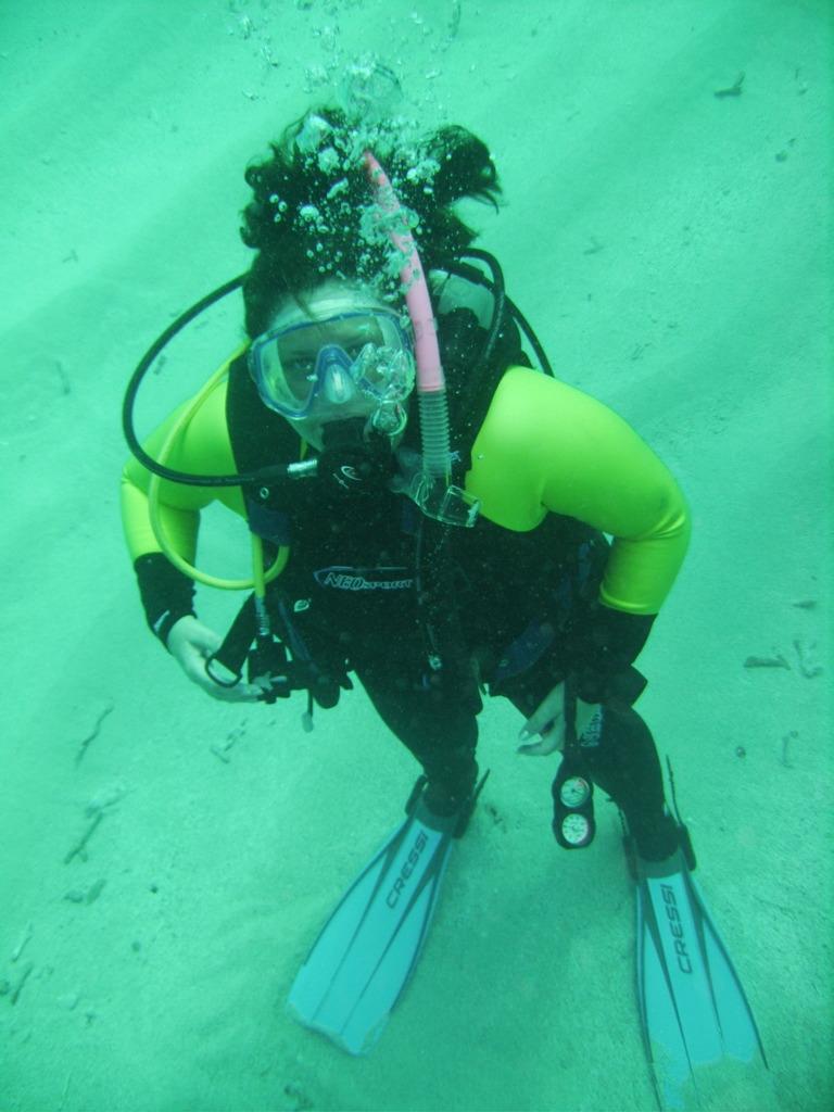 Jen on the ocean floor