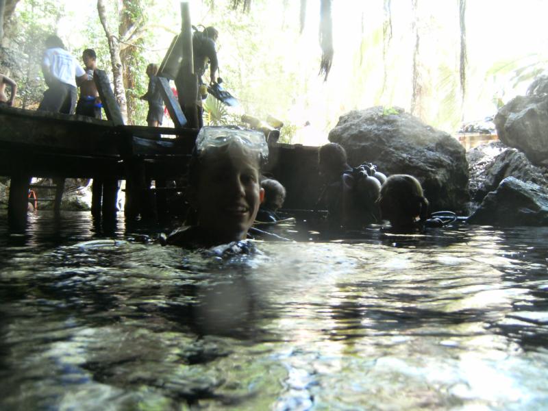 Exiting "Dos Ojos" Cenotes