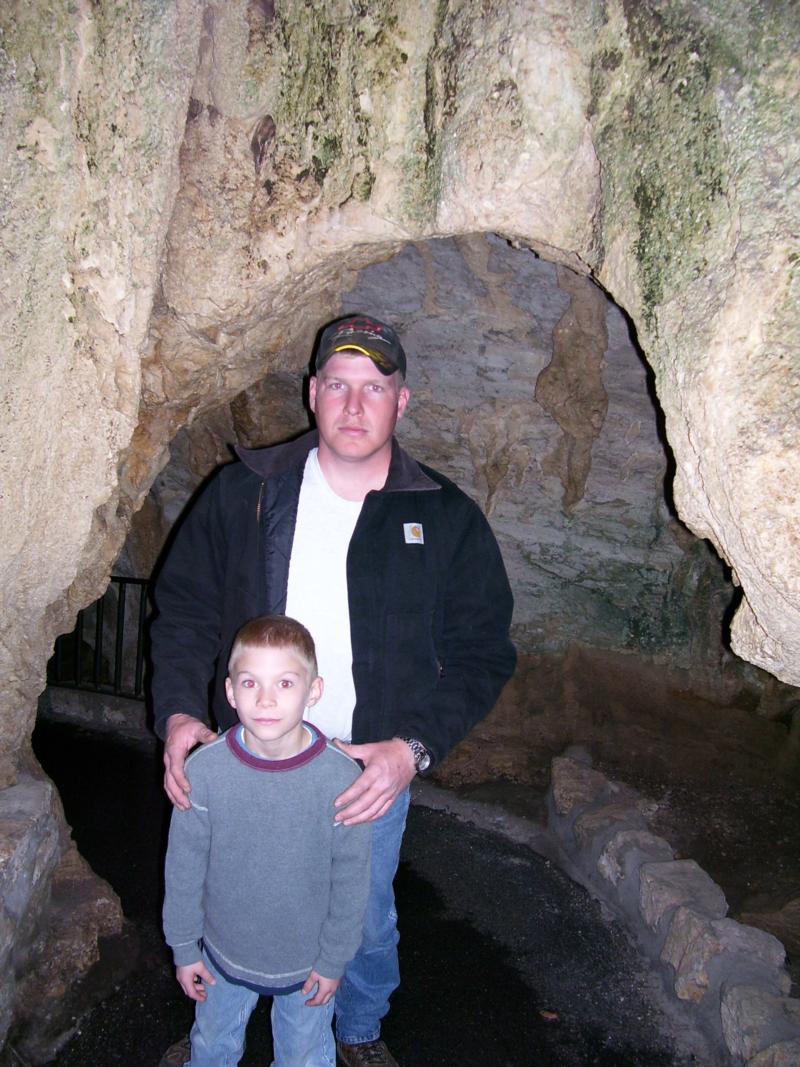 With my nephew at the entrance to Carlsbad Caverns