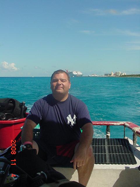 Me in Cozumel on the way to the dive site