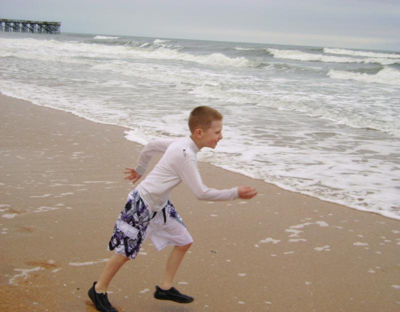 My son at a beach on the east coast of FL 2009