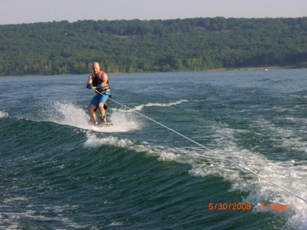 having some fun at the lake