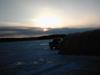 sunset for the night ice dive