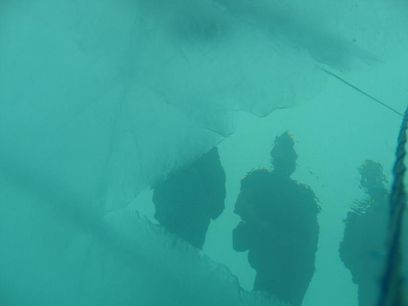 shot of the hole on an ice dive