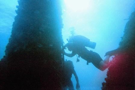 Diving an oil rig