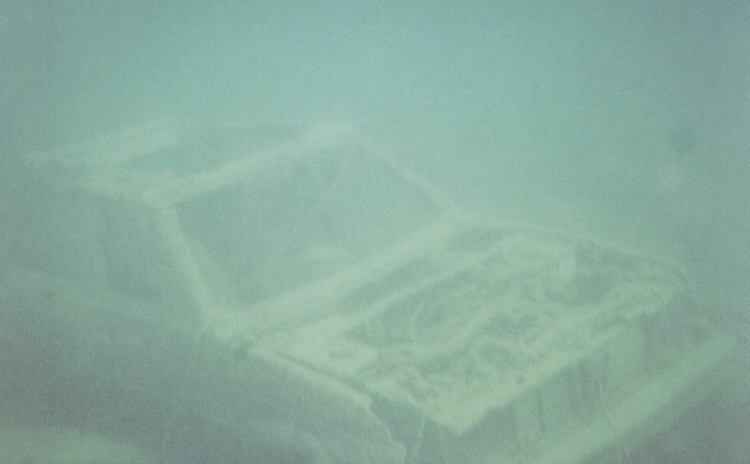 A submerged car