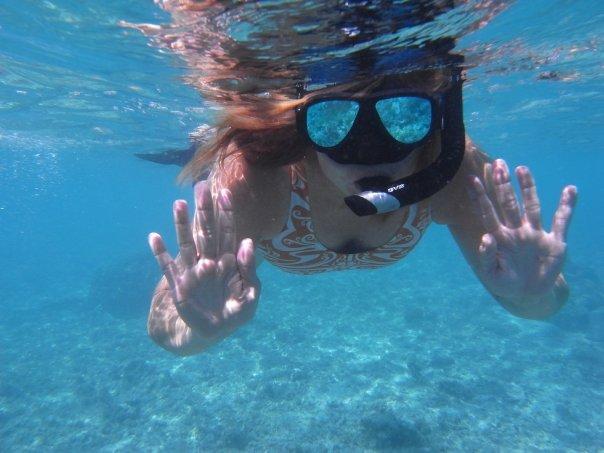 Lovely mermaid, lagoon snorkel