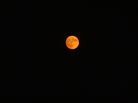 Santa Monica beach Red Moon