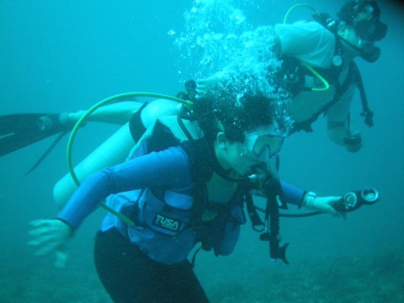 Diving with my daughter