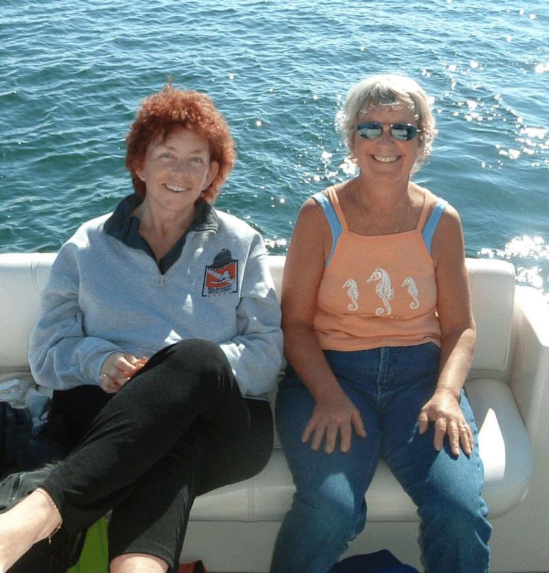 Jane & Renee after a day of clamming Groton CT 2006