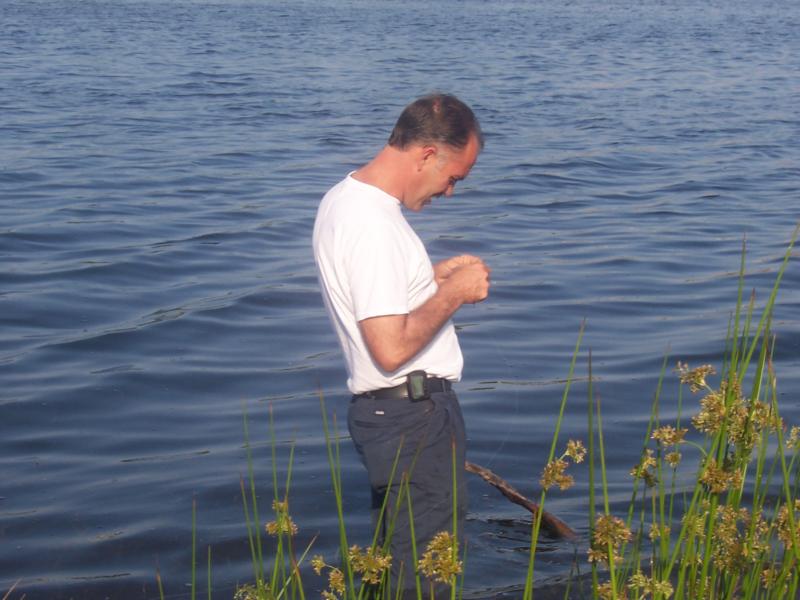 Teaching neigborhood kids to fish.