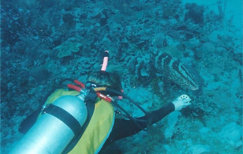 Sandi with Grouper-Belize