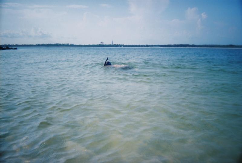 My son snorkeling