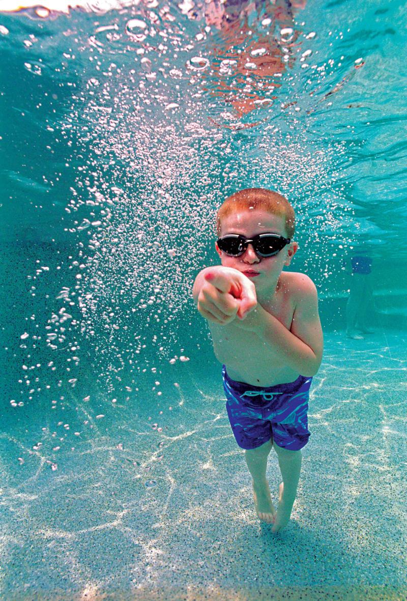 sean in pool
